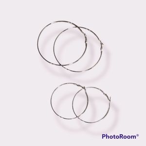 ✨️Extra Large & Large Hoop earrings silver white gold metal Boho | Festival✨️